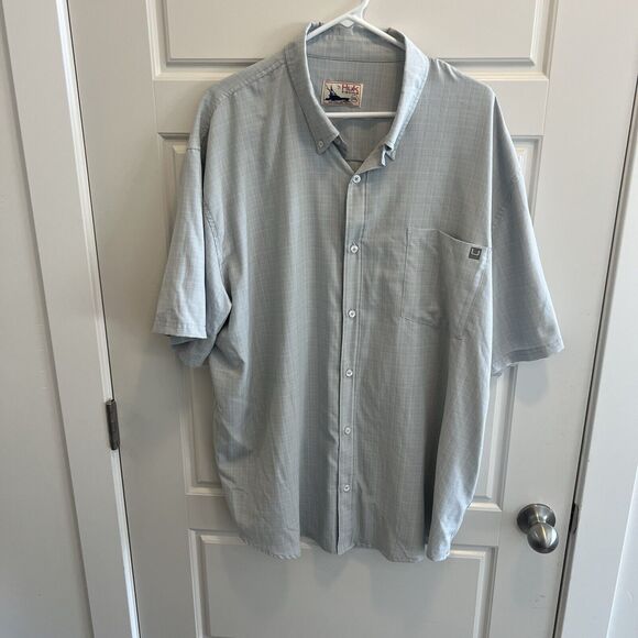 Huk Fishing Collared Button Down Short Sleeve Kona RN# 144273 Size XXXL - Picture 1 of 7